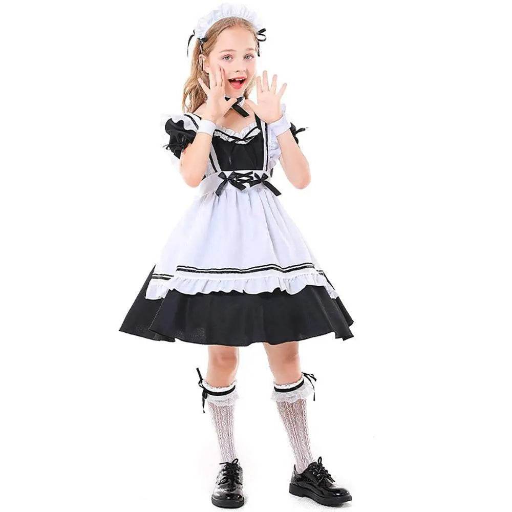 Role maid Costumes Kids playing black and white maid suit - Ecosfun