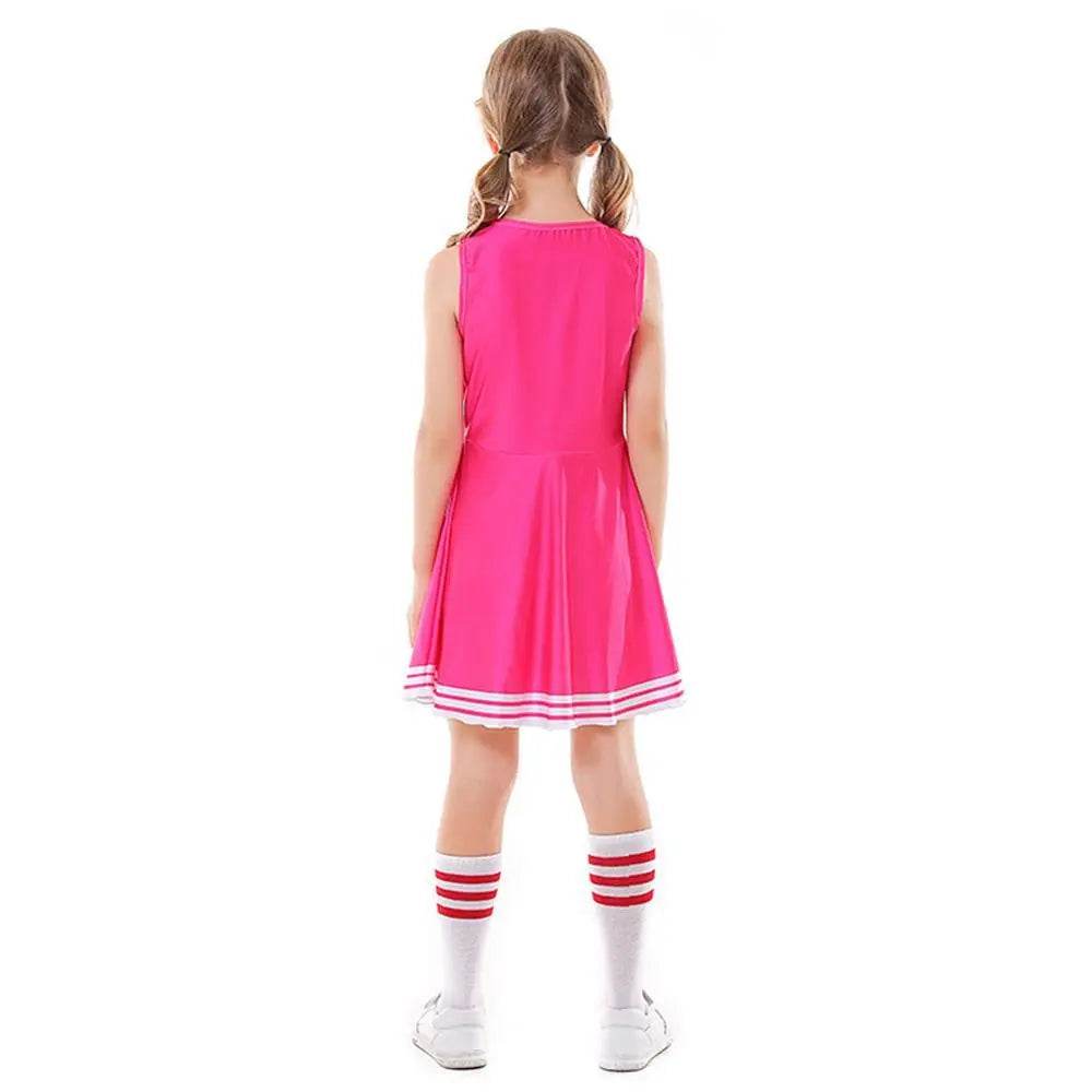 School Cheerleading Uniform Costume Cheerleader Party Dress Halloween Outfit Dress Up For Girls - Ecosfun