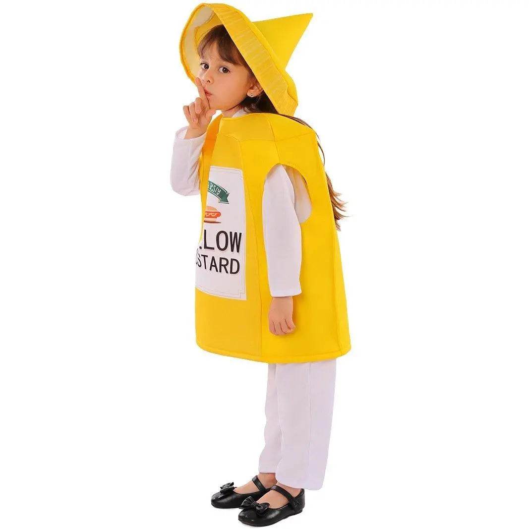 Smock Mustard Bottle Kids Funny Stage Cosplay Costumes Halloween - Ecosfun