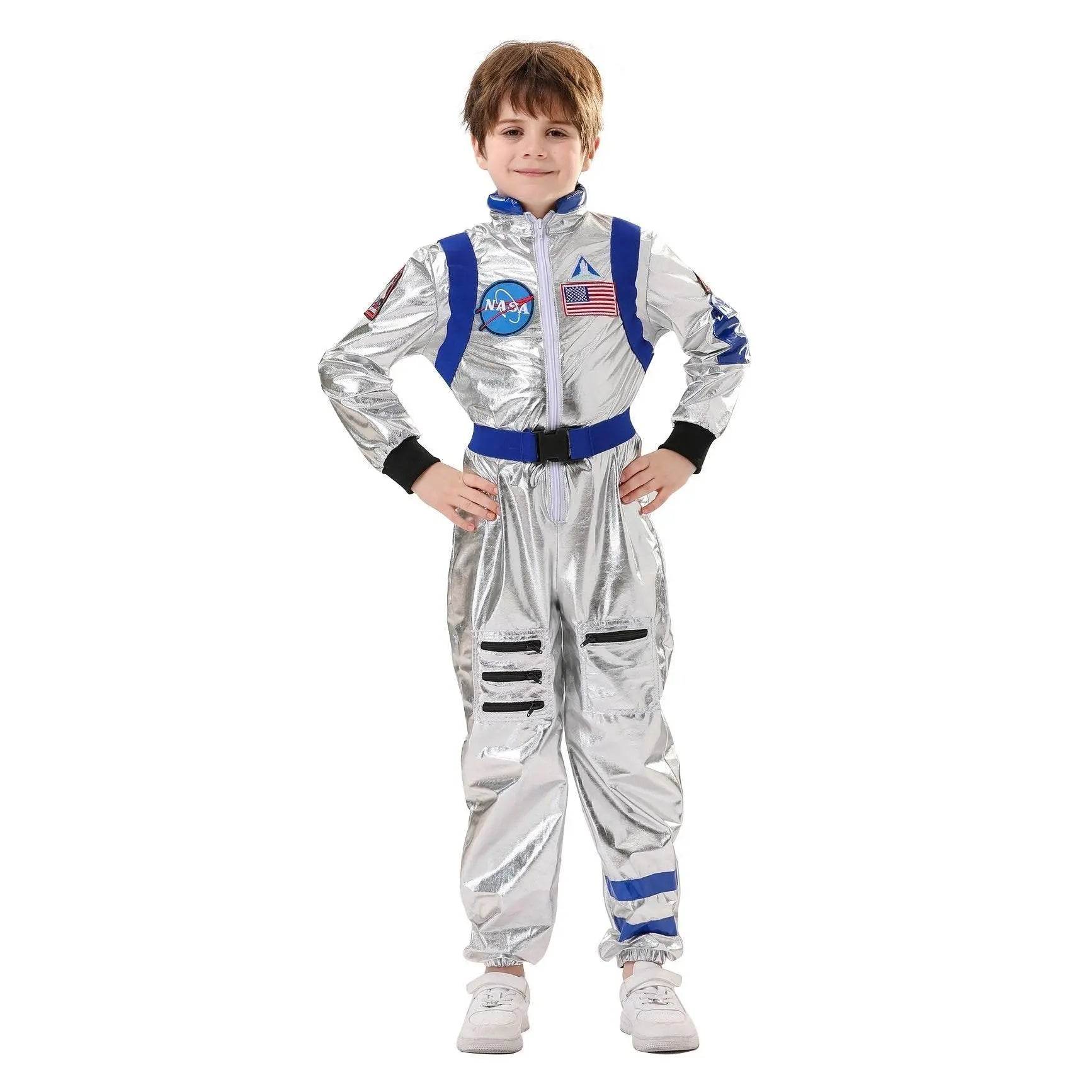 Space Suit Astronaut Couples Costume Carnival Halloween For Kids Girls Boys - Ecosfun