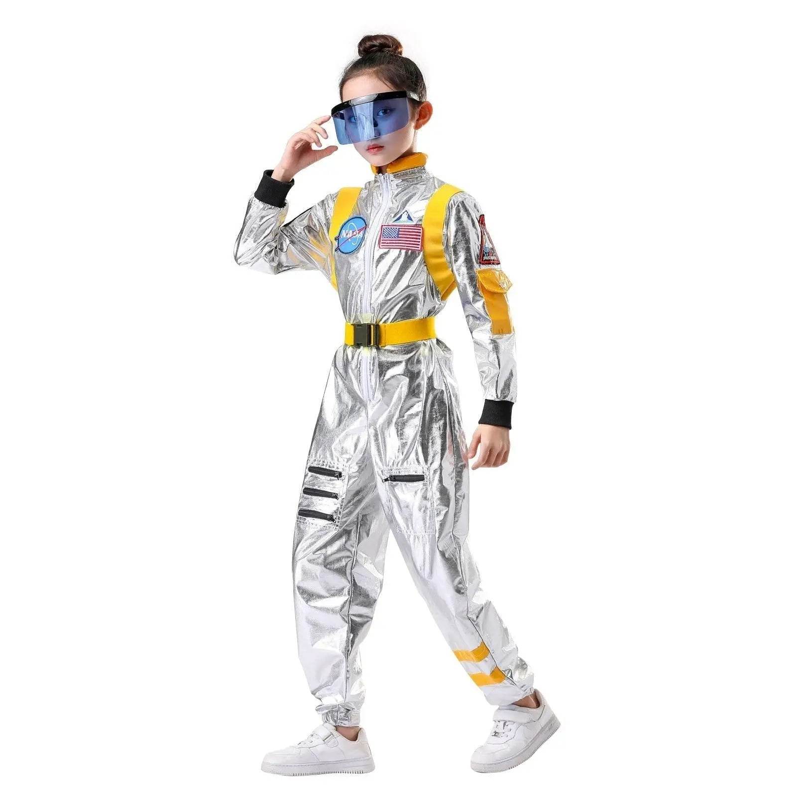 Space Suit Astronaut Couples Costume Carnival Halloween For Kids Girls Boys - Ecosfun