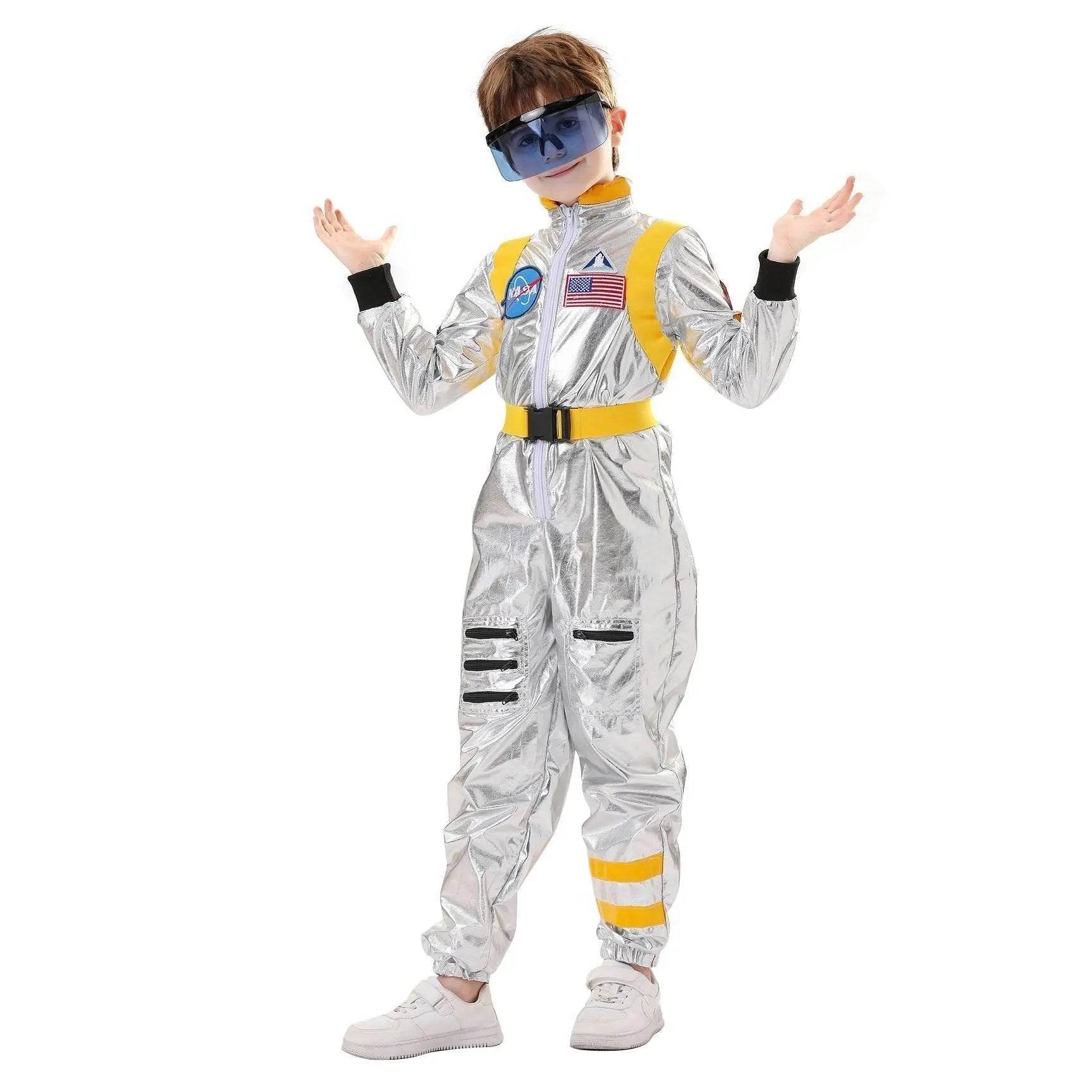 Space Suit Astronaut Couples Costume Carnival Halloween For Kids Girls Boys - Ecosfun