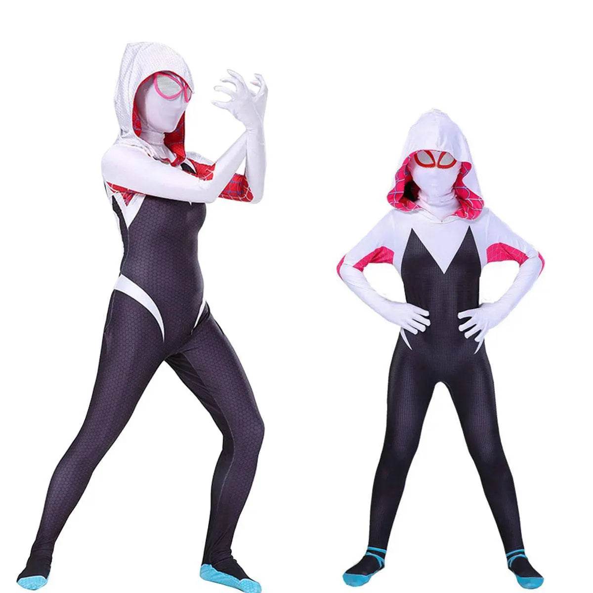 Spider-Man Women Gwen Stacy Cosplay Costume Zentai Jumpsuit Adult Kids - Ecosfun