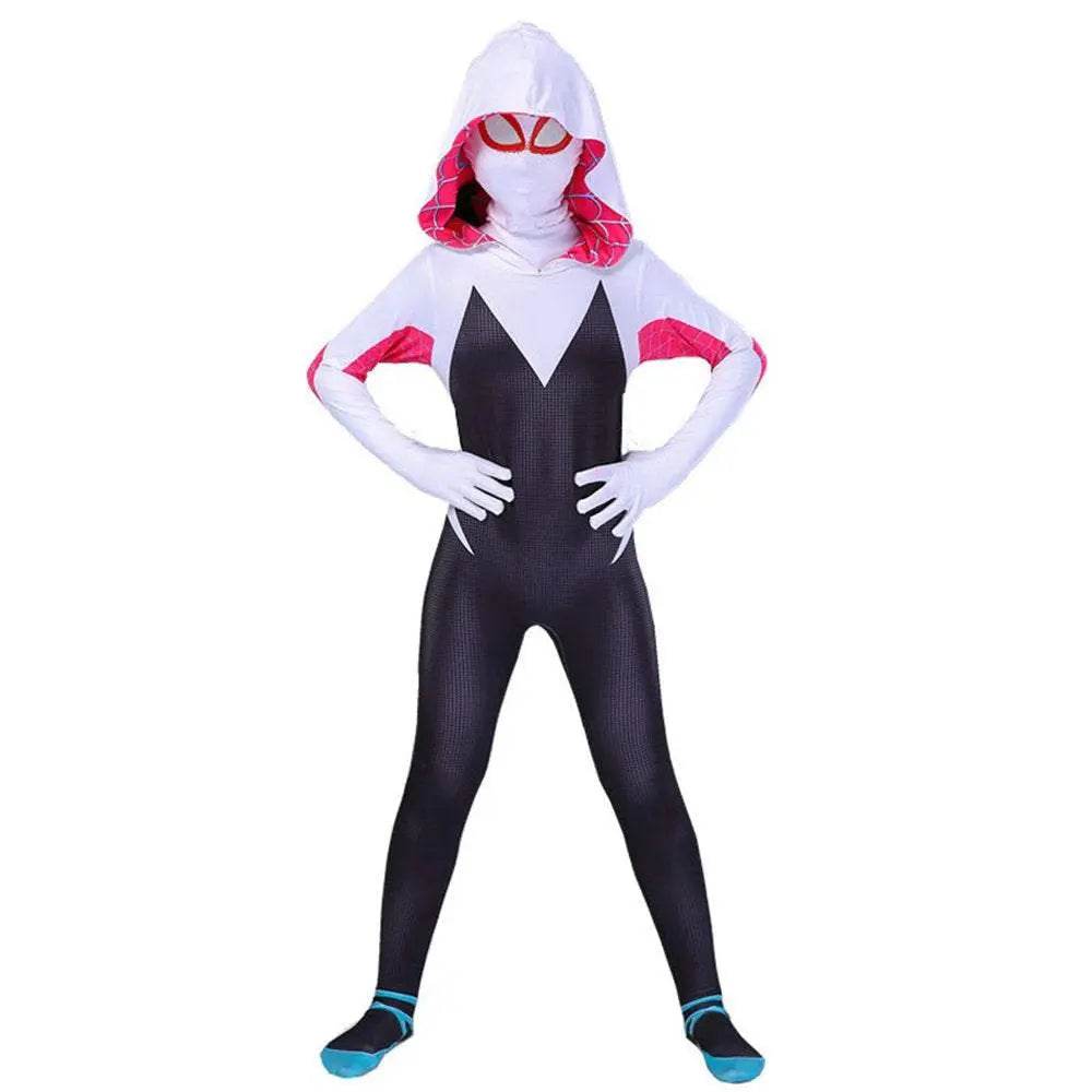 Spider-Man Women Gwen Stacy Cosplay Costume Zentai Jumpsuit Adult Kids - Ecosfun