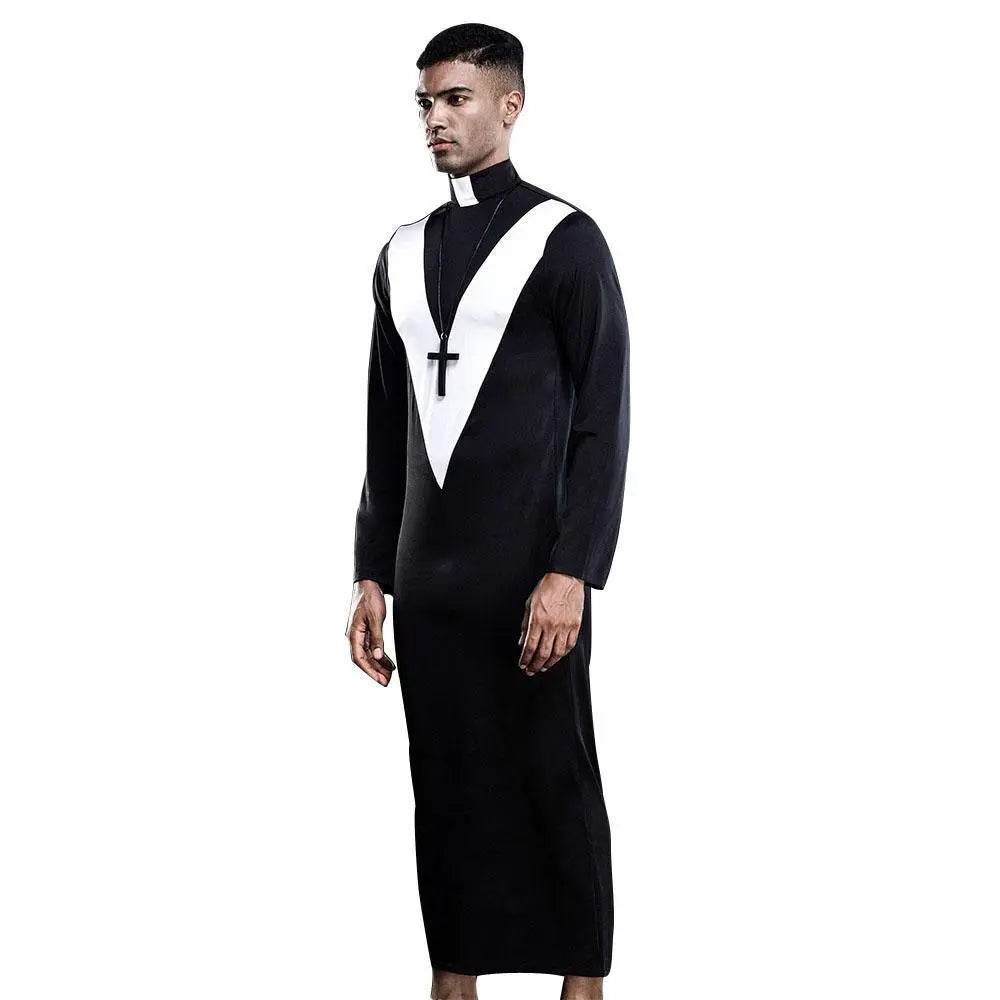 Stag do Black Priest Party Costume Nightclub Uniform - Ecosfun