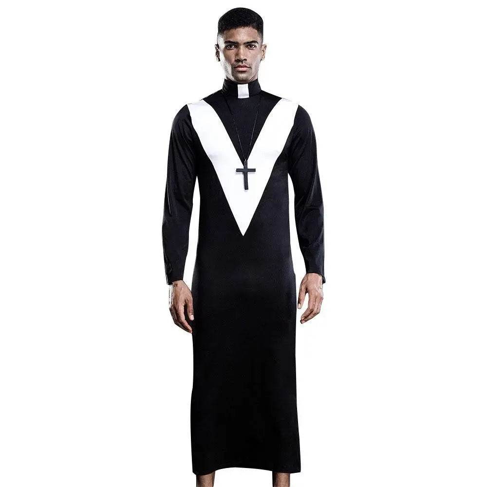 Stag do Black Priest Party Costume Nightclub Uniform - Ecosfun