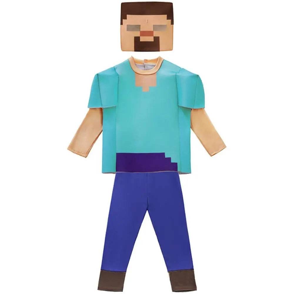 Steve Costume Minecraft Herobrine Notch Alex Cosplay Stage Game Costumes Suits For Kids - Ecosfun