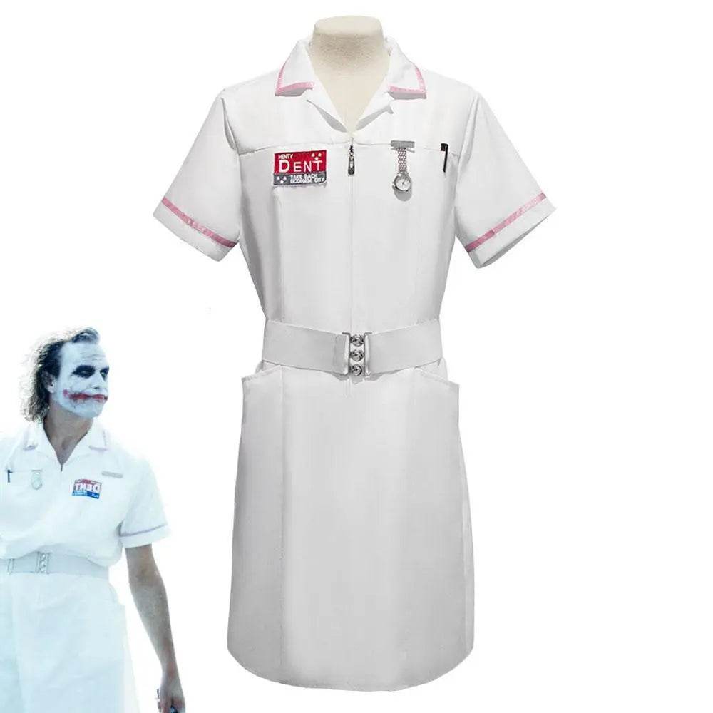 The Dark Knight Joker Cosplay Costume Nurse Uniform Set Adult Halloween Dress Set - Ecosfun