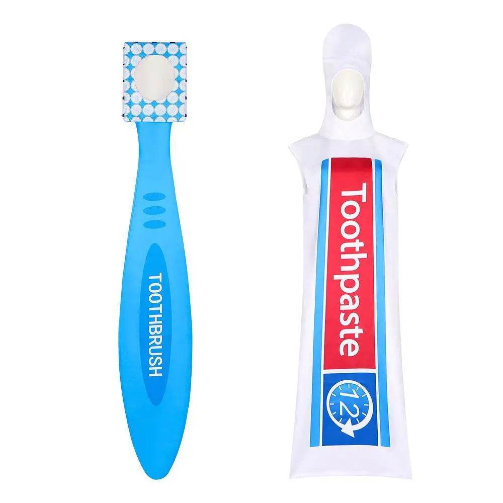Toothpaste Toothbrush Funny Costume Halloween Cosplay For Adults - Ecosfun