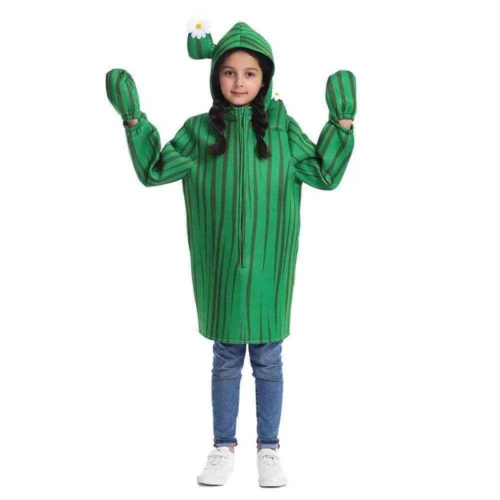 Unisex Kids Cactus Costume Cosplay Halloween Party Dress Up Plant Jumpsuit - Ecosfun
