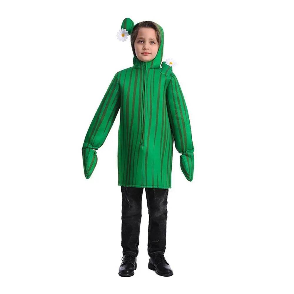 Unisex Kids Cactus Costume Cosplay Halloween Party Dress Up Plant Jumpsuit - Ecosfun