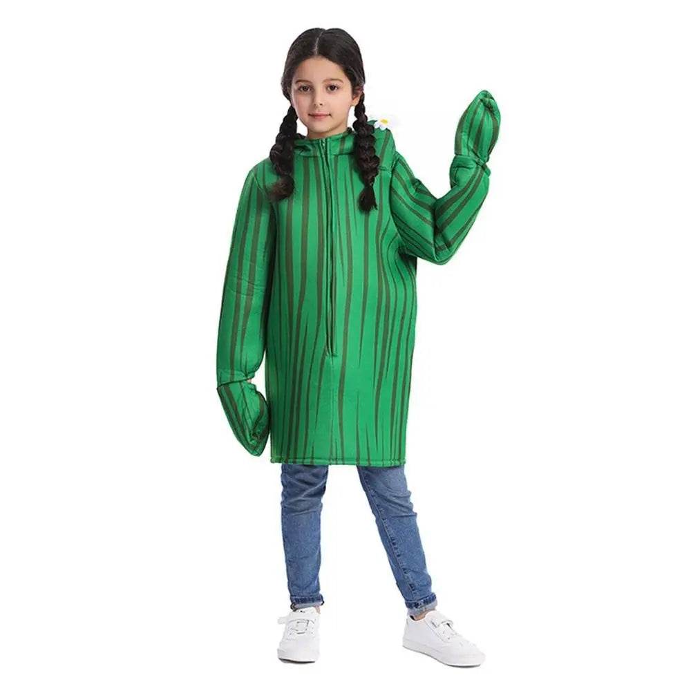 Unisex Kids Cactus Costume Cosplay Halloween Party Dress Up Plant Jumpsuit - Ecosfun