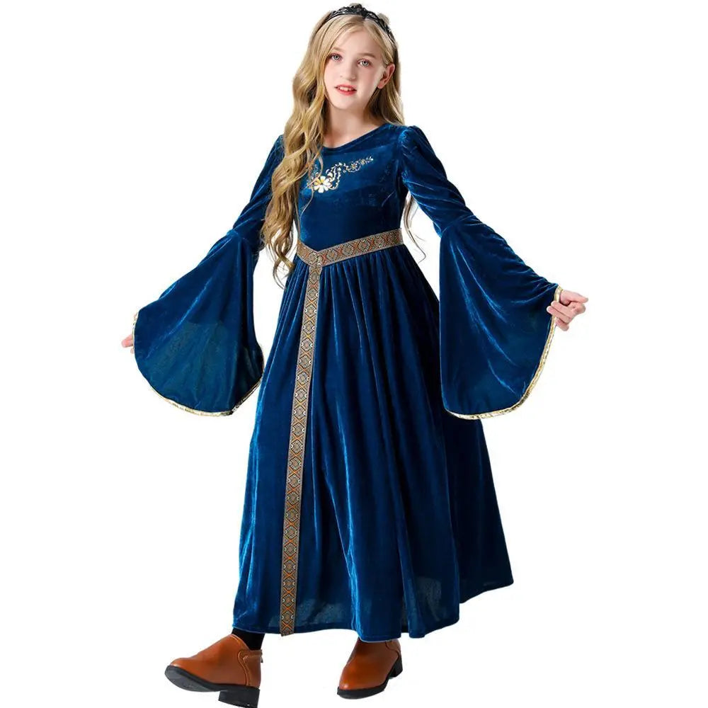 Vintage Court Ball Trumpet Sleeves Dress Outfits Halloween Carnival Cosplay Costume For Kids - Pajamasbuy