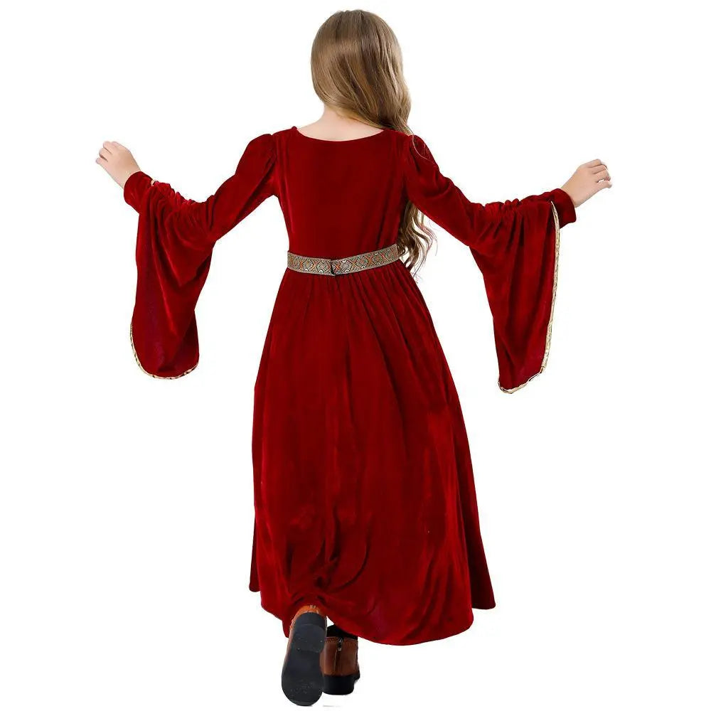 Vintage Court Ball Trumpet Sleeves Dress Outfits Halloween Carnival Cosplay Costume For Kids - Pajamasbuy