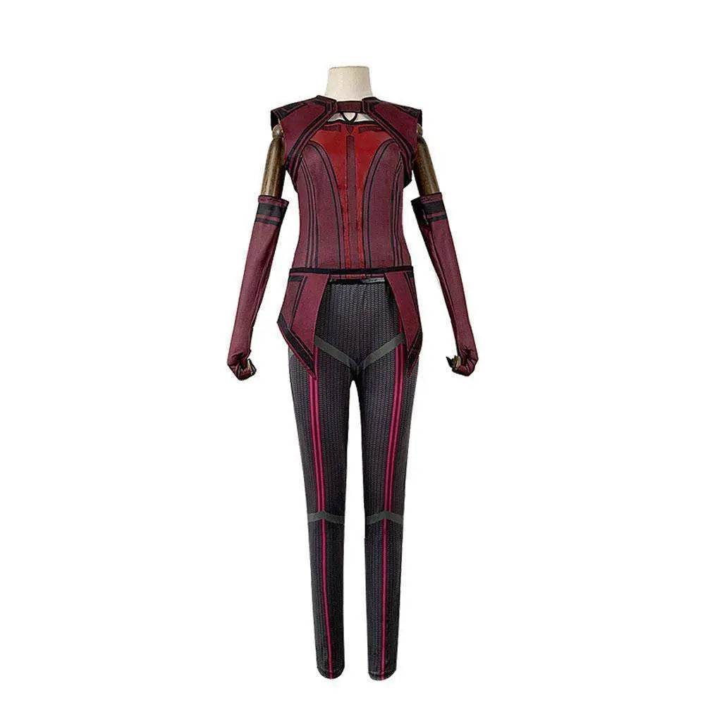 Wanda Maximoff Costume Cosplay Jumpsuit Red Witch Cloak Halloween Outfit for Woman - Ecosfun