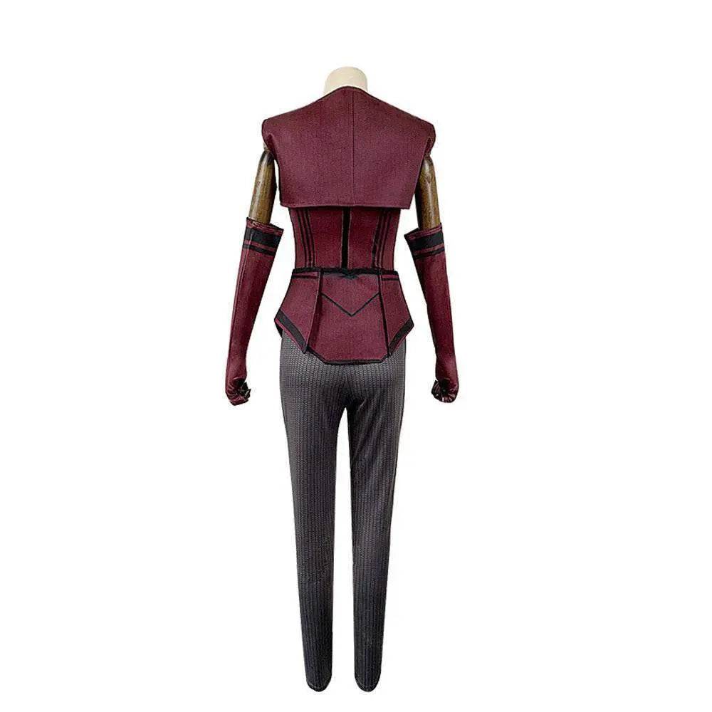 Wanda Maximoff Costume Cosplay Jumpsuit Red Witch Cloak Halloween Outfit for Woman - Ecosfun