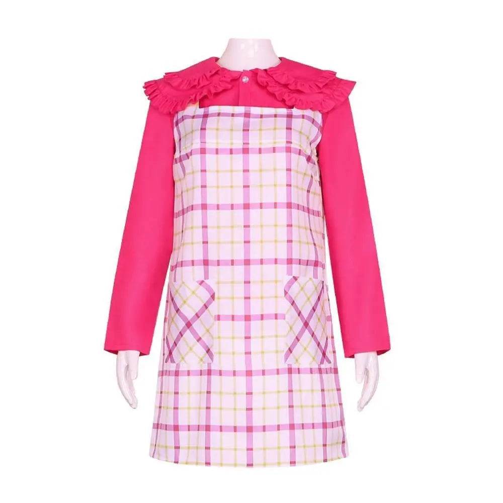 Wednesday Cosplay Costume Enid Sinclair Pink Dress Halloween Outfit for Women - Ecosfun