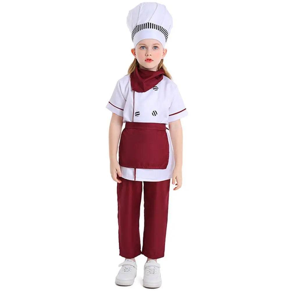Western pastry chef costume for Kids Apron and Hat Set Cooking Baking - Ecosfun