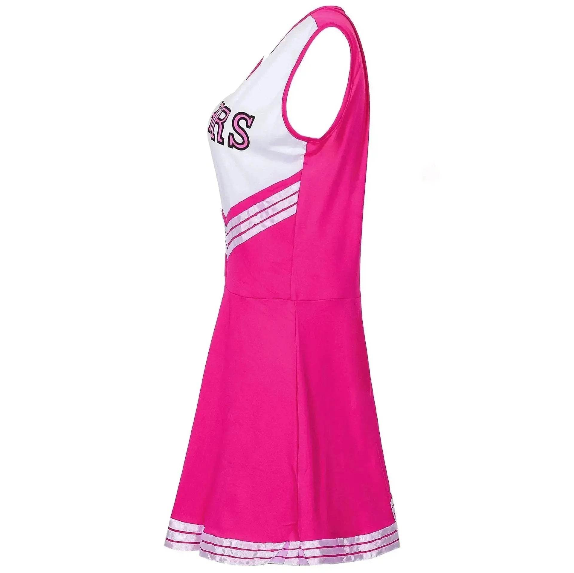 Women Cheerleader Costume Outfit With Poms Fancy Uniform Sports Dress - Ecosfun