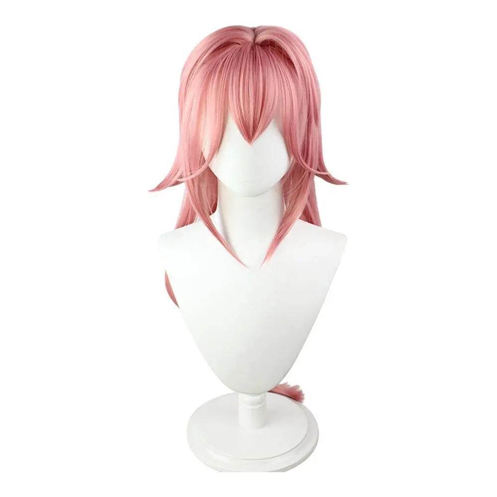 Yae Miko Wig Genshin Impact Pink side upturned cosplay long Wigs for women - Ecosfun