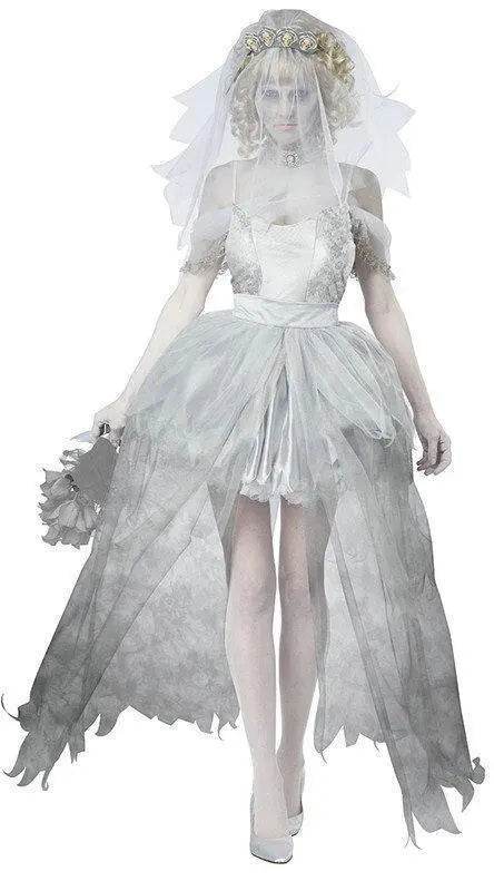 Zombie Bride Dress Fancy Dress Costume Halloween - Ecosfun