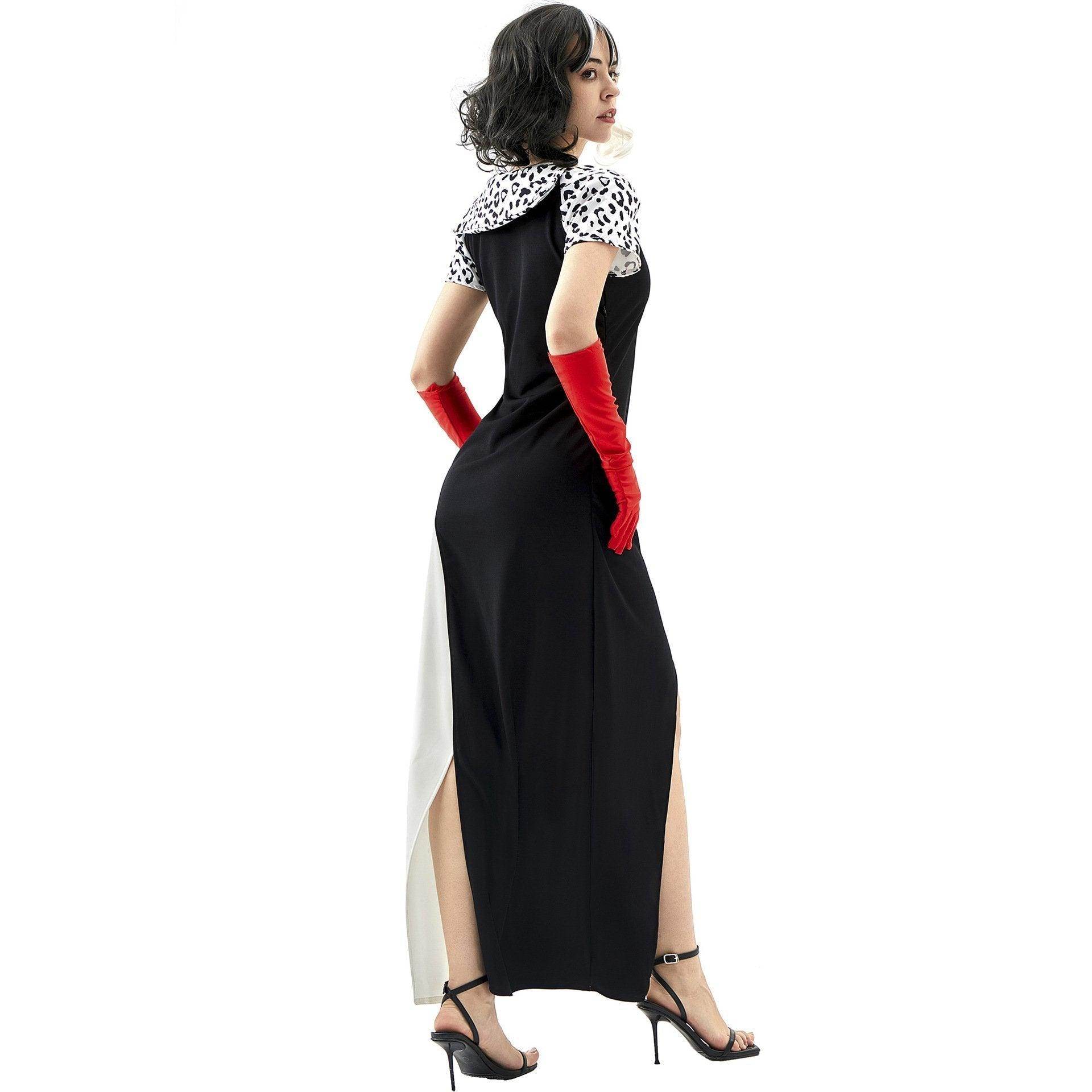 Cruella Duster Stage Costume Dress Adult Halloween Women - Ecosfun