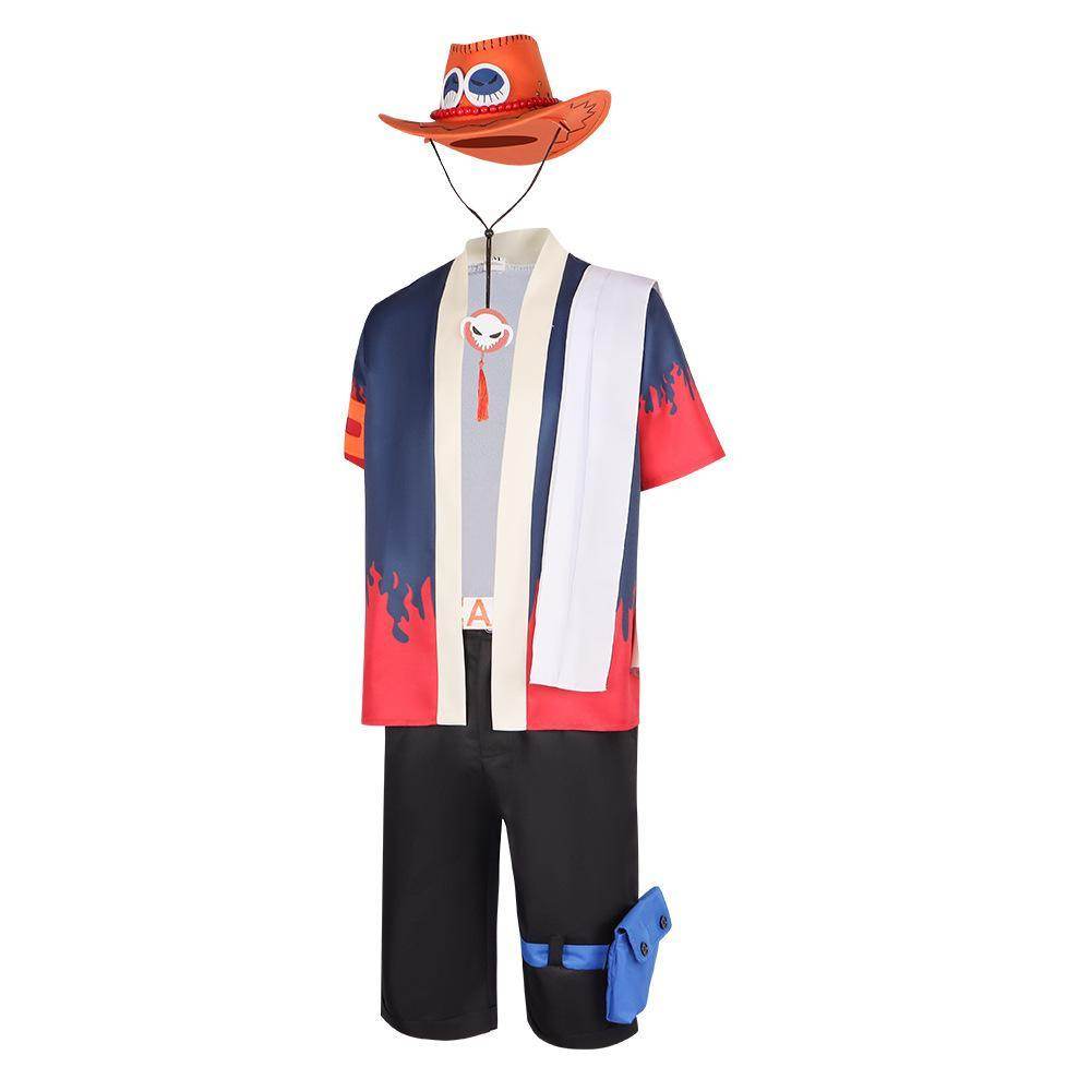 Animation costume Nautical King Fire Fist Ace full cosplay costume stage performance - Ecosfun
