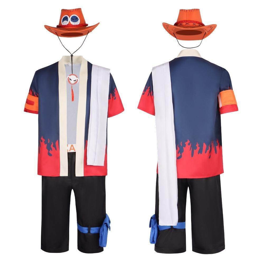 Animation costume Nautical King Fire Fist Ace full cosplay costume stage performance - Ecosfun