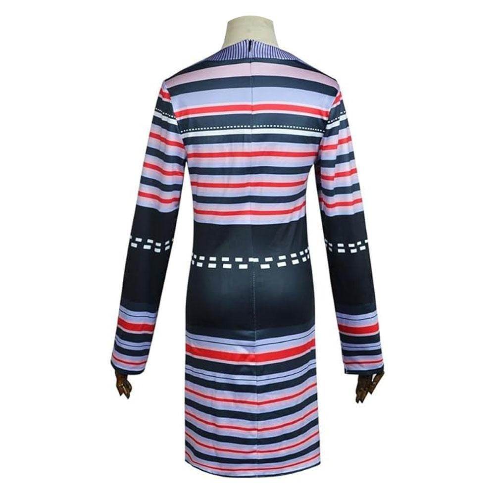Astrid Deetz Costume Ball Dress Beetlejuice Skirt Striped Dress For Women Halloween - Ecosfun