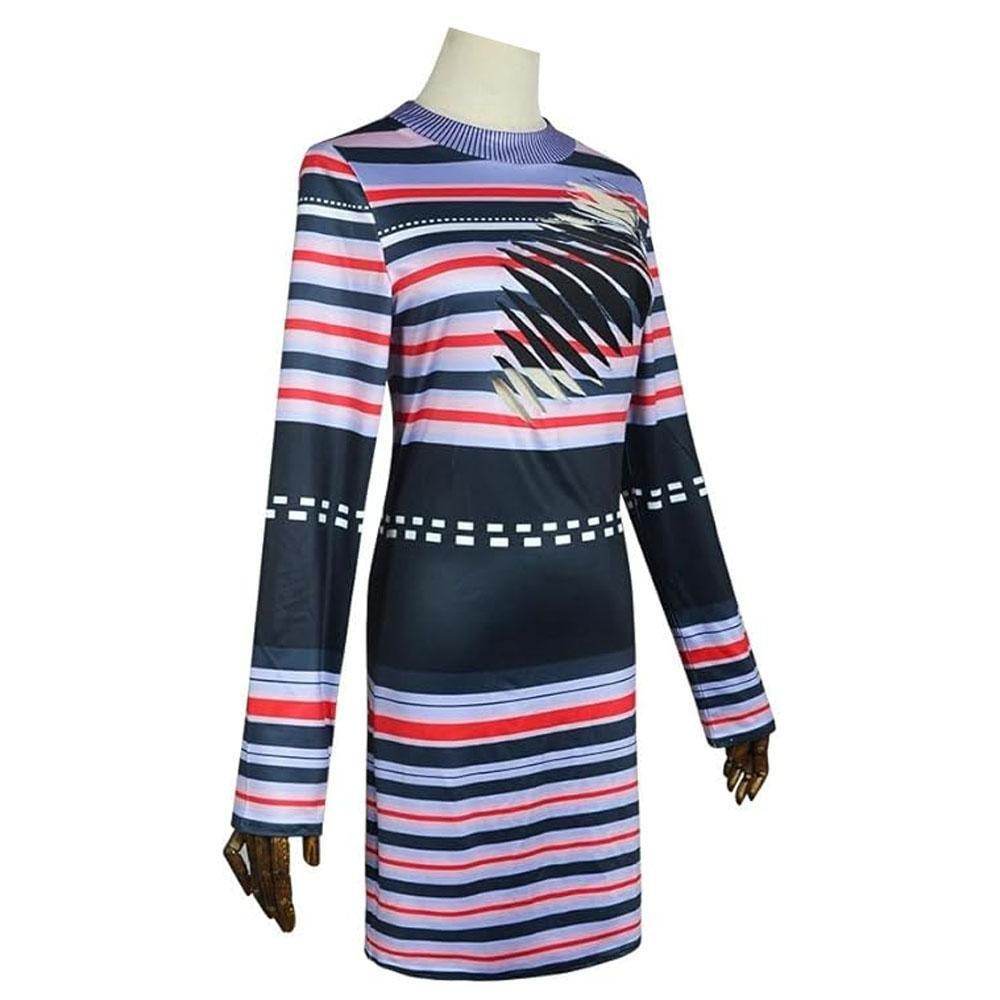 Astrid Deetz Costume Ball Dress Beetlejuice Skirt Striped Dress For Women Halloween - Ecosfun