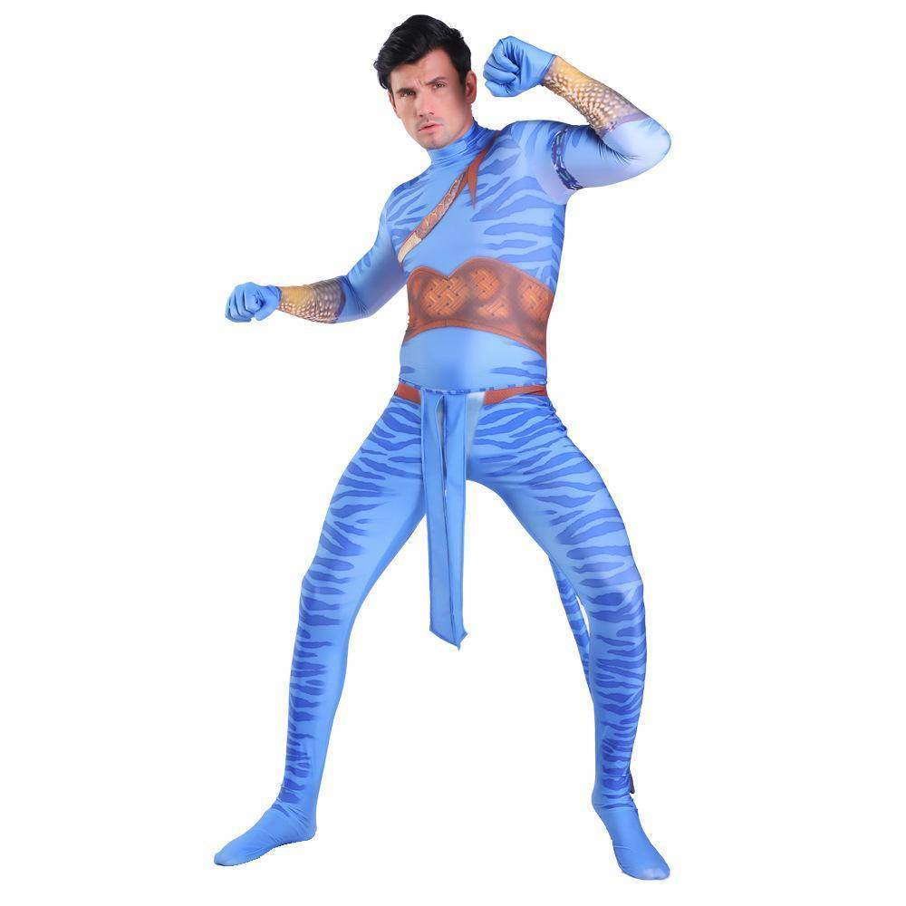 Avatar 2 Neytiri Battle Costume Tail Suit Unisex Jumpsuit Halloween Cosplay Zentai Bodysuit for Adult Kids - Ecosfun