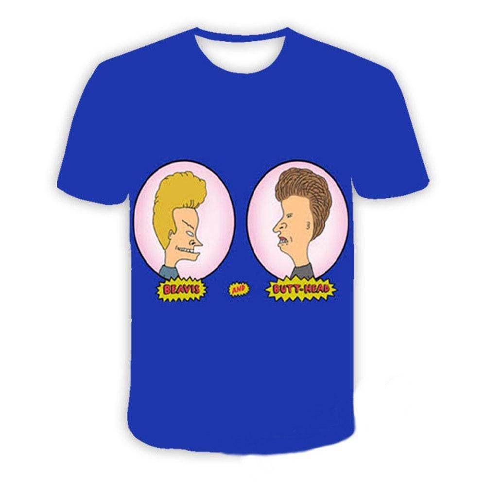 Beavis and butthead costumes round neck short sleeve men's 3D T-shirt - Ecosfun