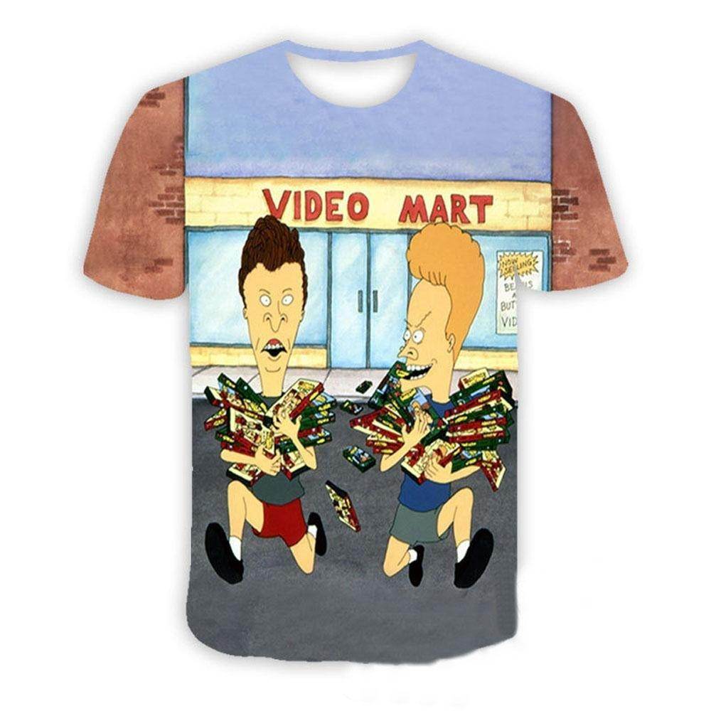 Beavis and butthead costumes round neck short sleeve men's 3D T-shirt - Ecosfun