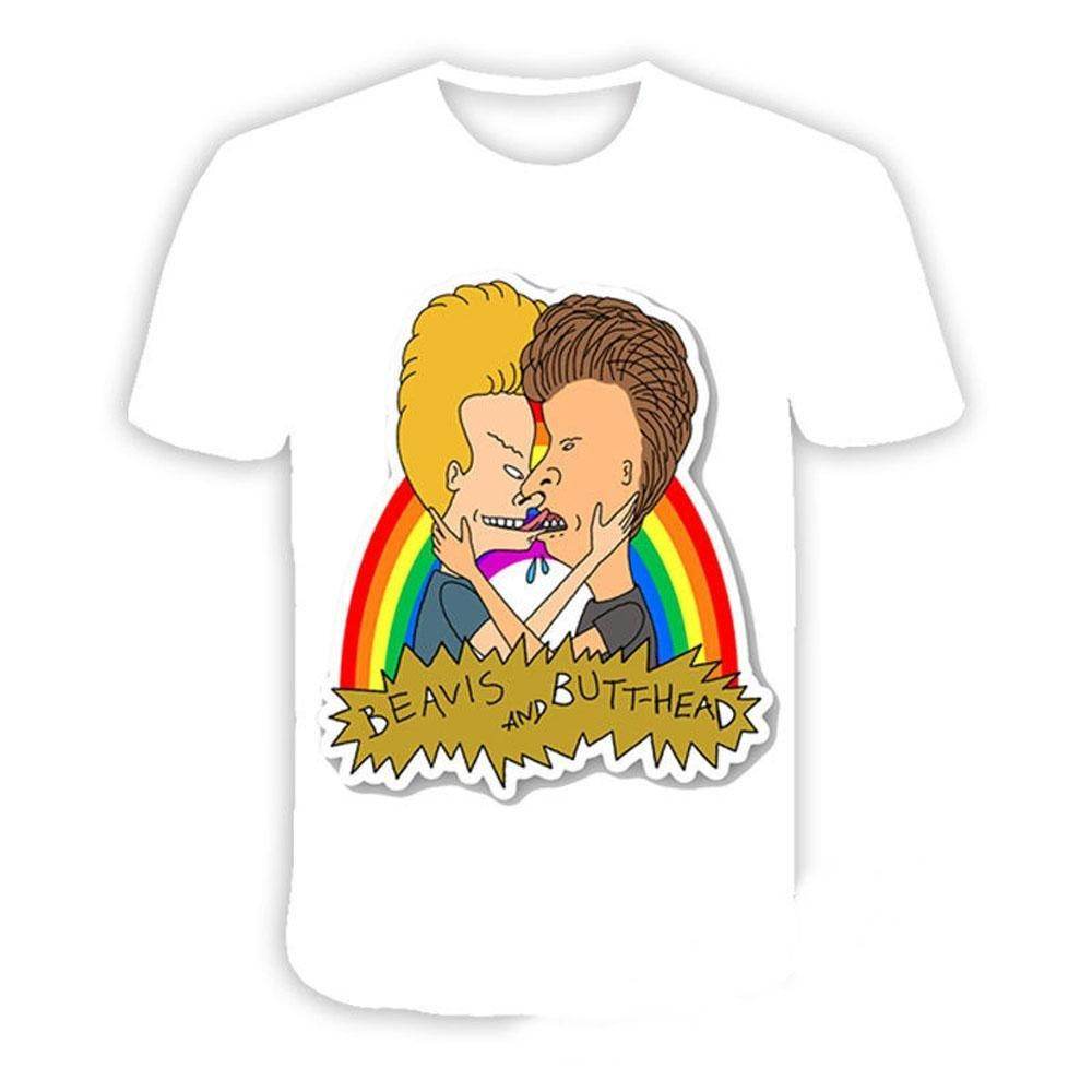 Beavis and butthead costumes round neck short sleeve men's 3D T-shirt - Ecosfun