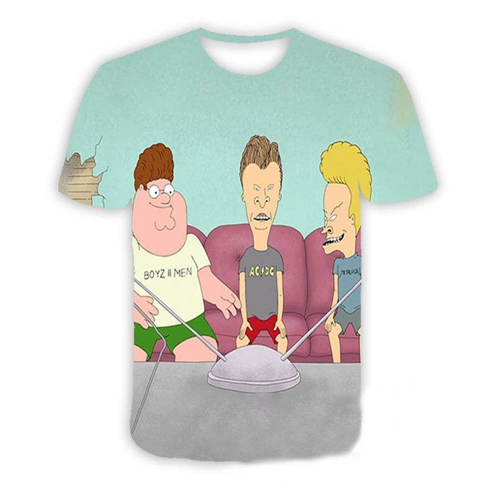 Beavis and butthead costumes round neck short sleeve men's 3D T-shirt - Ecosfun