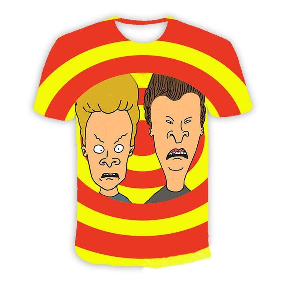 Beavis and butthead costumes round neck short sleeve men's 3D T-shirt - Ecosfun