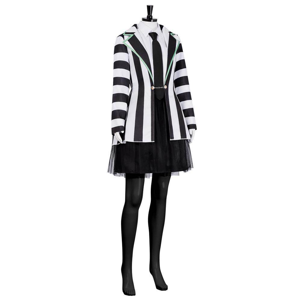 Beetlejuice Adult Kids Blazer Dress Costume For Women Girl - Ecosfun