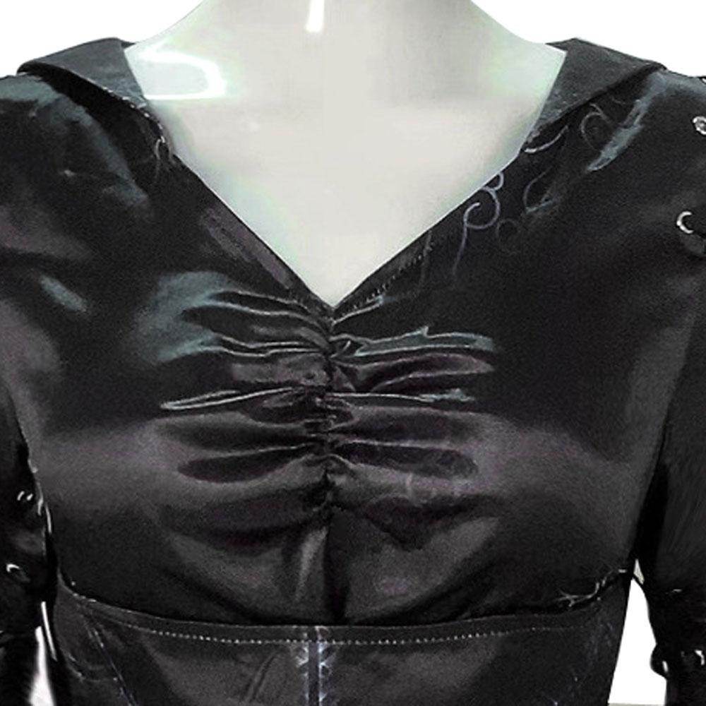 Bellatrix Lestrange Satin Dress Halloween Cosplay Costume - Ecosfun