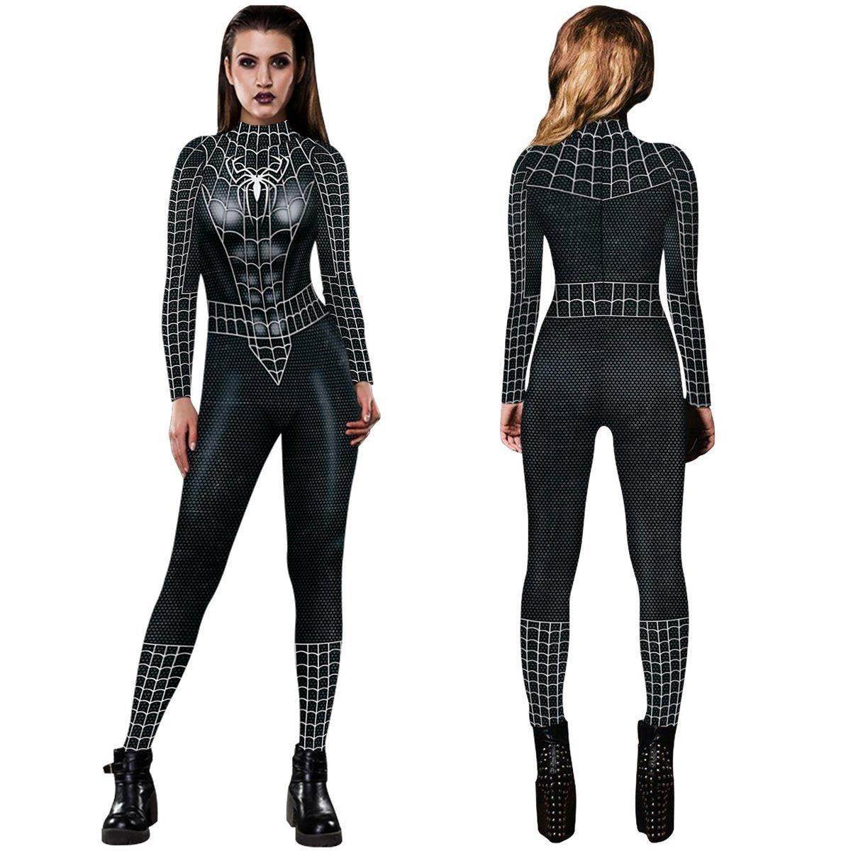 Black Peter B Parker Spider-man Cosplay Outfits Halloween Costume Women Jumpsuit - Ecosfun