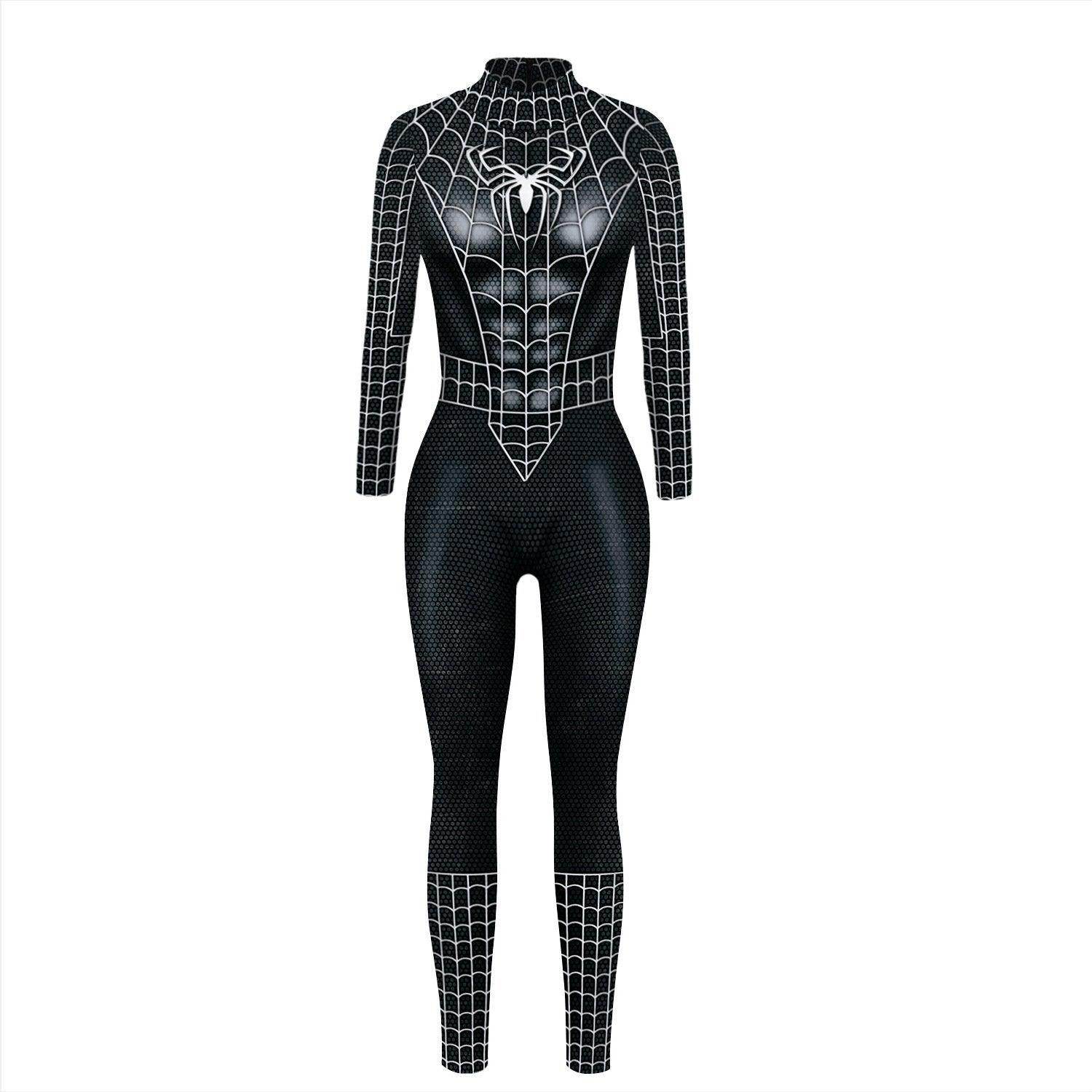 Black Peter B Parker Spider-man Cosplay Outfits Halloween Costume Women Jumpsuit - Ecosfun