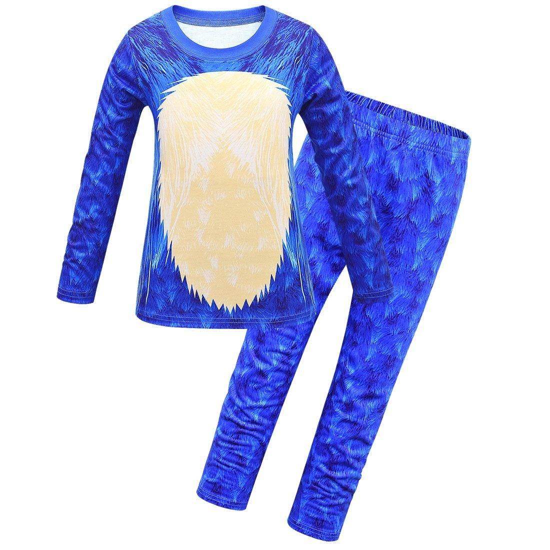 Boys Long Sleeve Cartoon Pants Set Sonic the Hedgehog Print costumes Set - Ecosfun