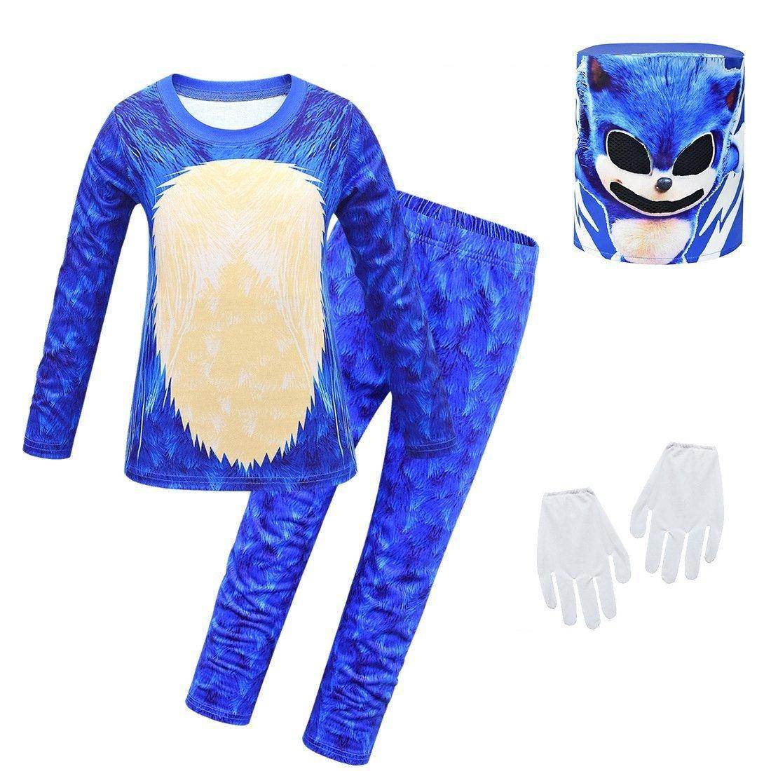 Boys Long Sleeve Cartoon Pants Set Sonic the Hedgehog Print costumes Set - Ecosfun
