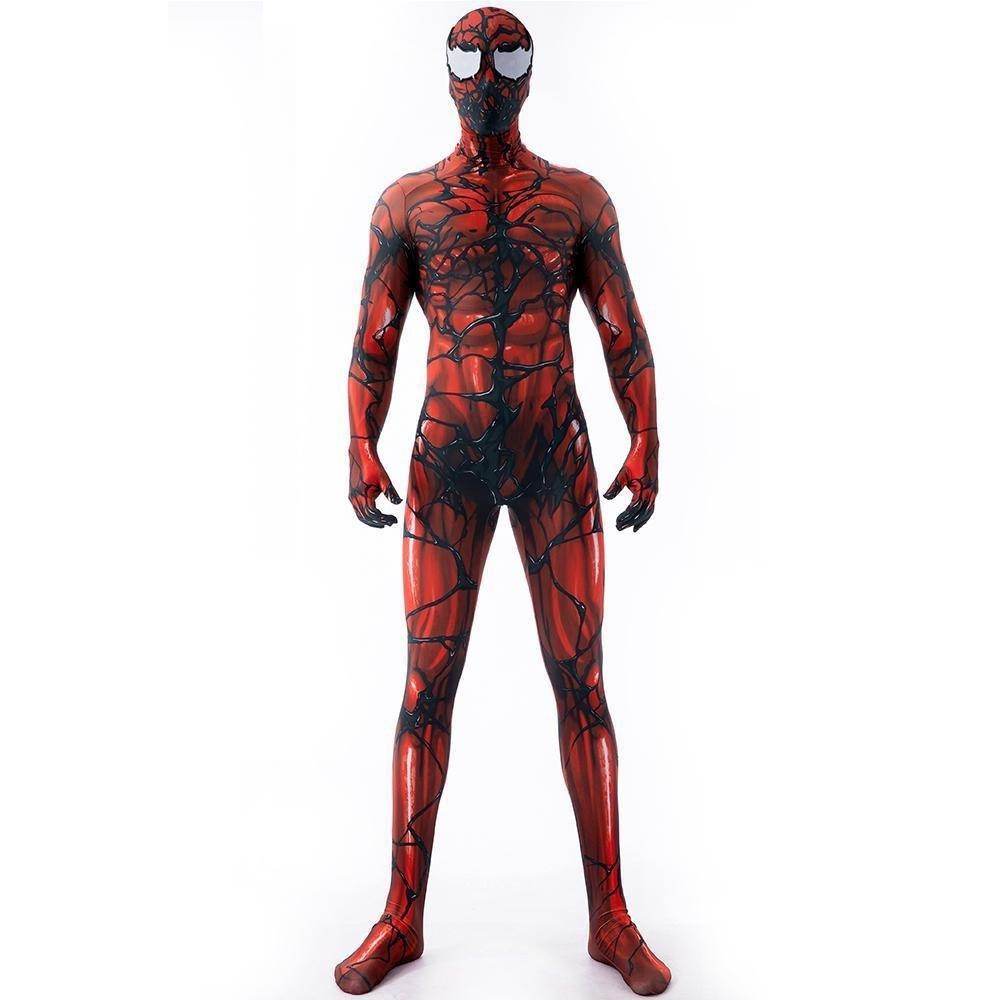 Carnage Red Rubies Venom Spider-Man Costume Cosplay Jumpsuit Superhero Bodysuit Halloween Suit Zentai For Adult Kids - Ecosfun