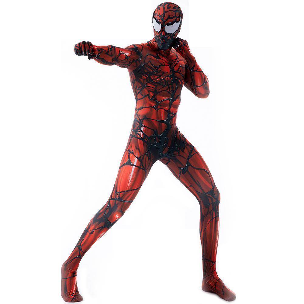 Carnage Red Rubies Venom Spider-Man Costume Cosplay Jumpsuit Superhero Bodysuit Halloween Suit Zentai For Adult Kids - Ecosfun