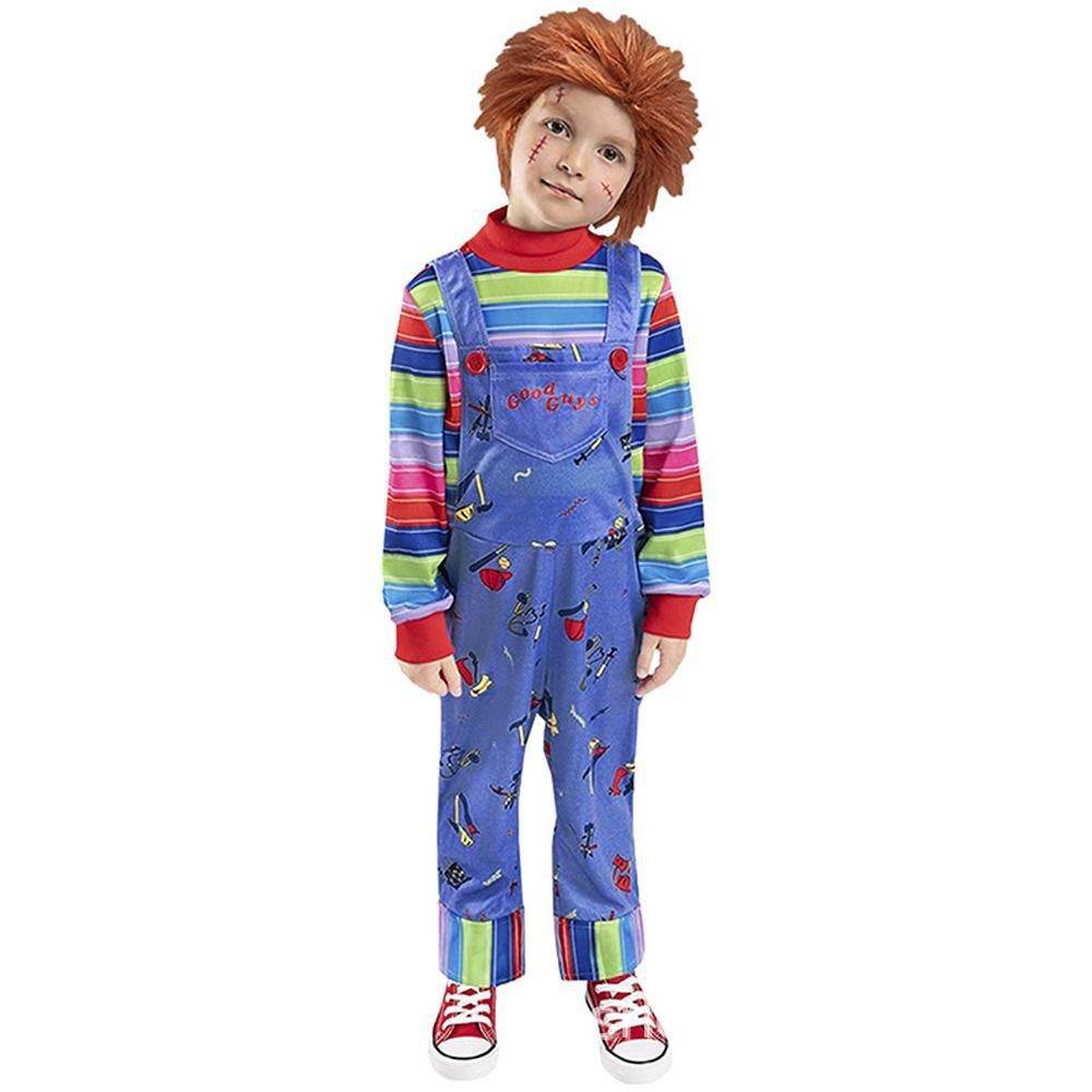 child's kids Chucky Costume Boy Jumpsuit Girls Dress stage Halloween - Ecosfun