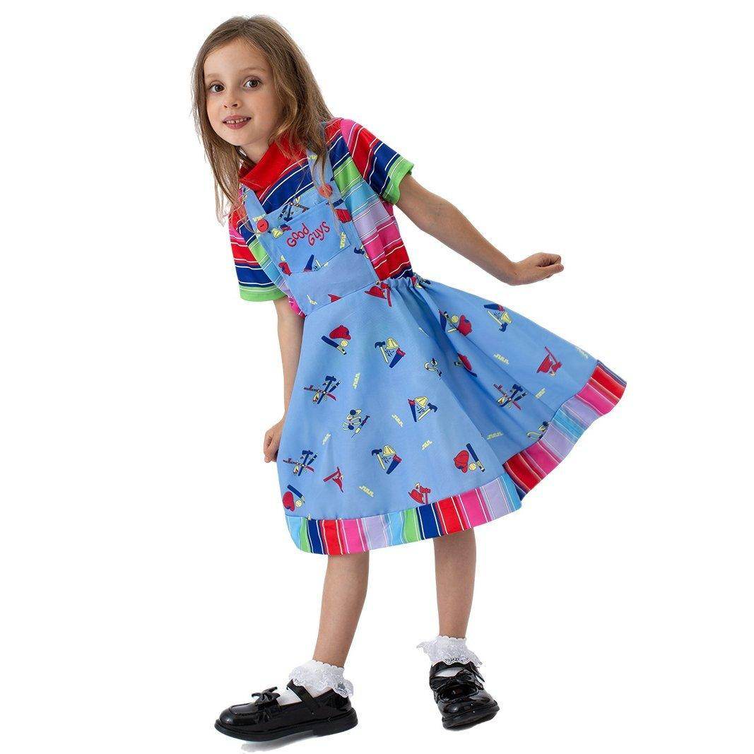 child's kids Chucky Costume Boy Jumpsuit Girls Dress stage Halloween - Ecosfun