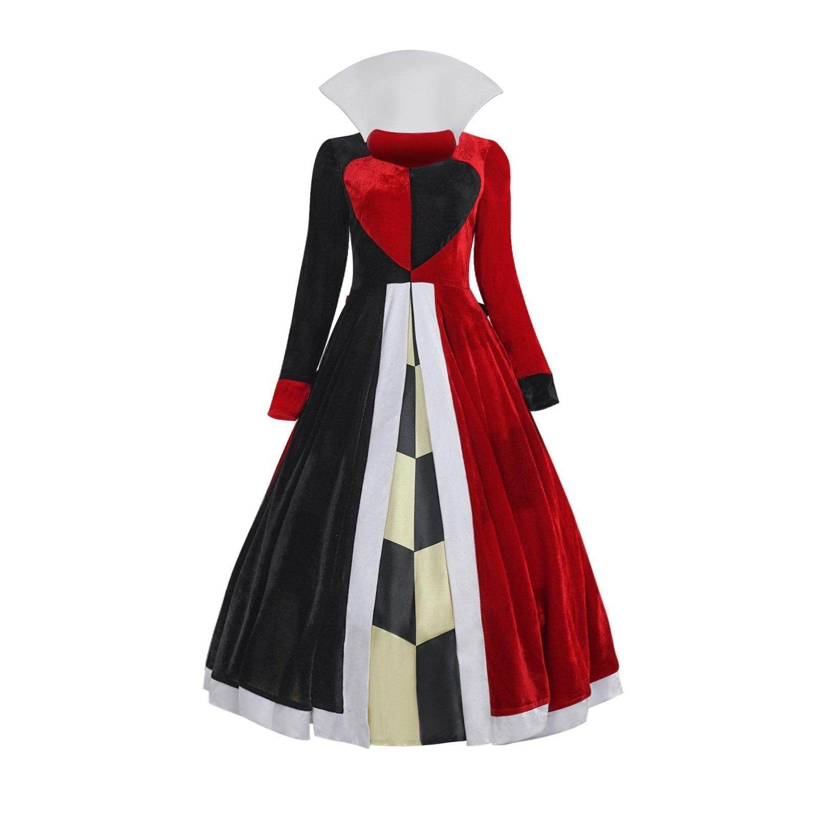 Deluxe Queen of Hearts Costume Dress Alice in Wonderland for Women - Ecosfun