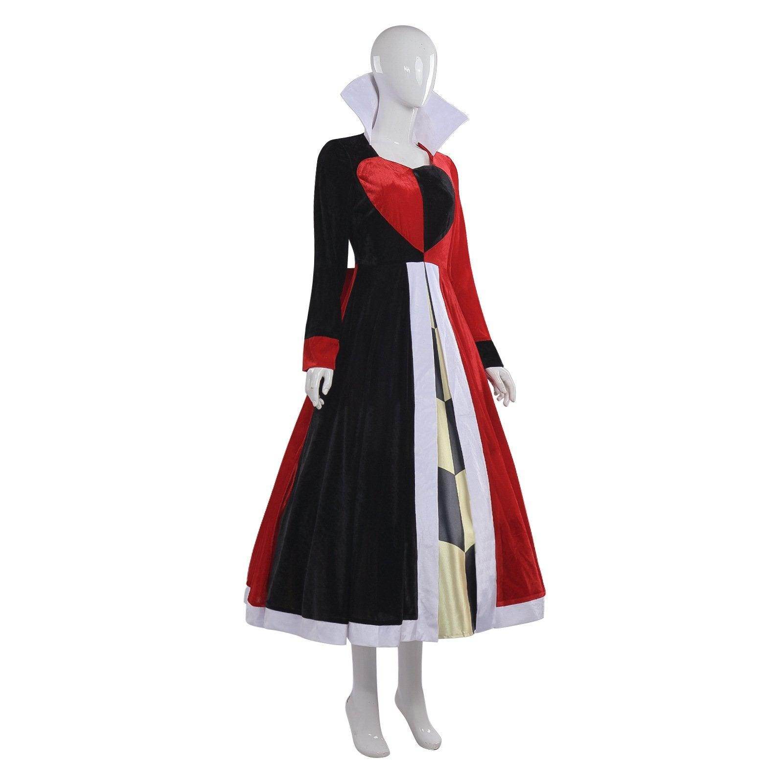 Deluxe Queen of Hearts Costume Dress Alice in Wonderland for Women - Ecosfun