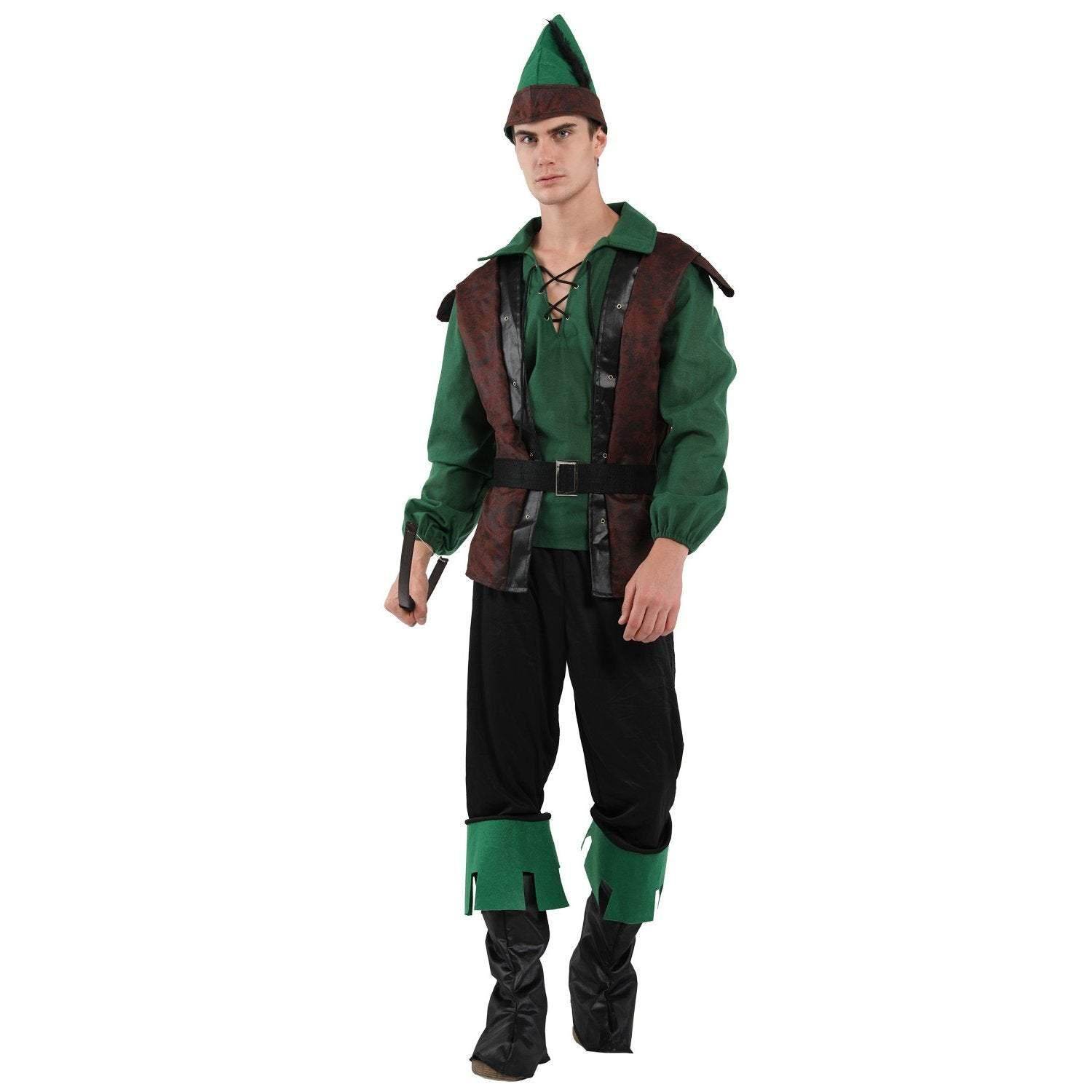Forest Prince Costumes for Men Halloween Adult Hunter Cosplay Set Green Outfit - Ecosfun