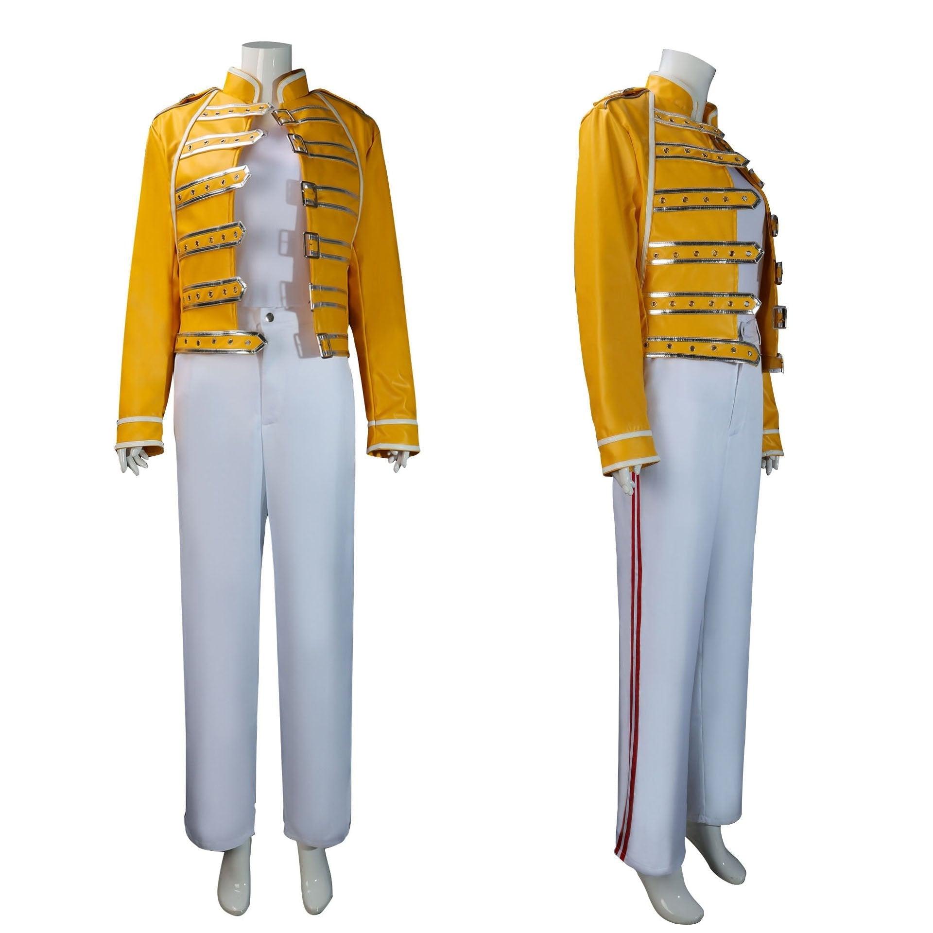 Freddie Mercury Cosplay Costume Queen's Lead Singer Outfit for Adults - Ecosfun